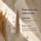 Protección alta todos los días: SPF50+ contra rayos UVB y PA++++ contra rayos UVA