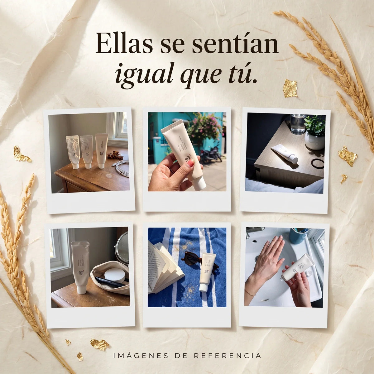Fotos de referencia de clientas con el Relief Sun