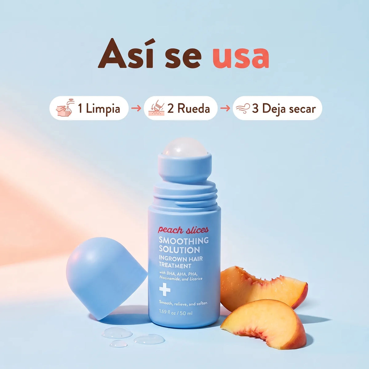 Cómo se usa: limpia, rueda y deja secar