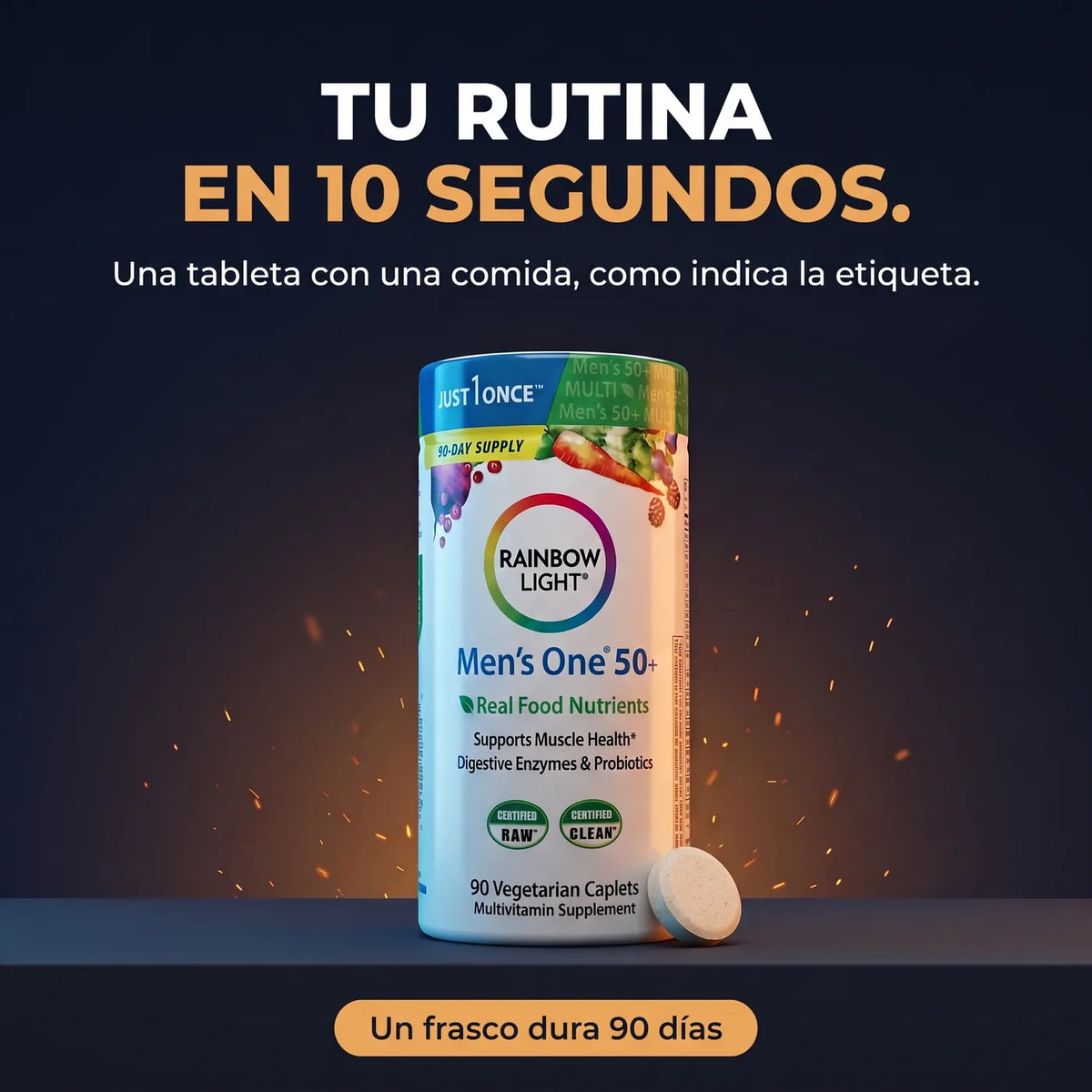 Rainbow Light Men's One 50+ - rutina de 10 segundos
